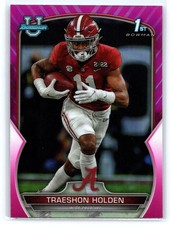 2022 Bowman University Chrome #18 Traeshon Holden Pink Refractor