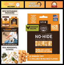 Rawhide-Free Dog Chews Sticks - Long Lasting Chicken Flavor, 20 Count Pack