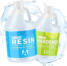 1 Gallon Clear 2-Part Epoxy Resin Kit - Self-Leveling, Food-Safe Countertop