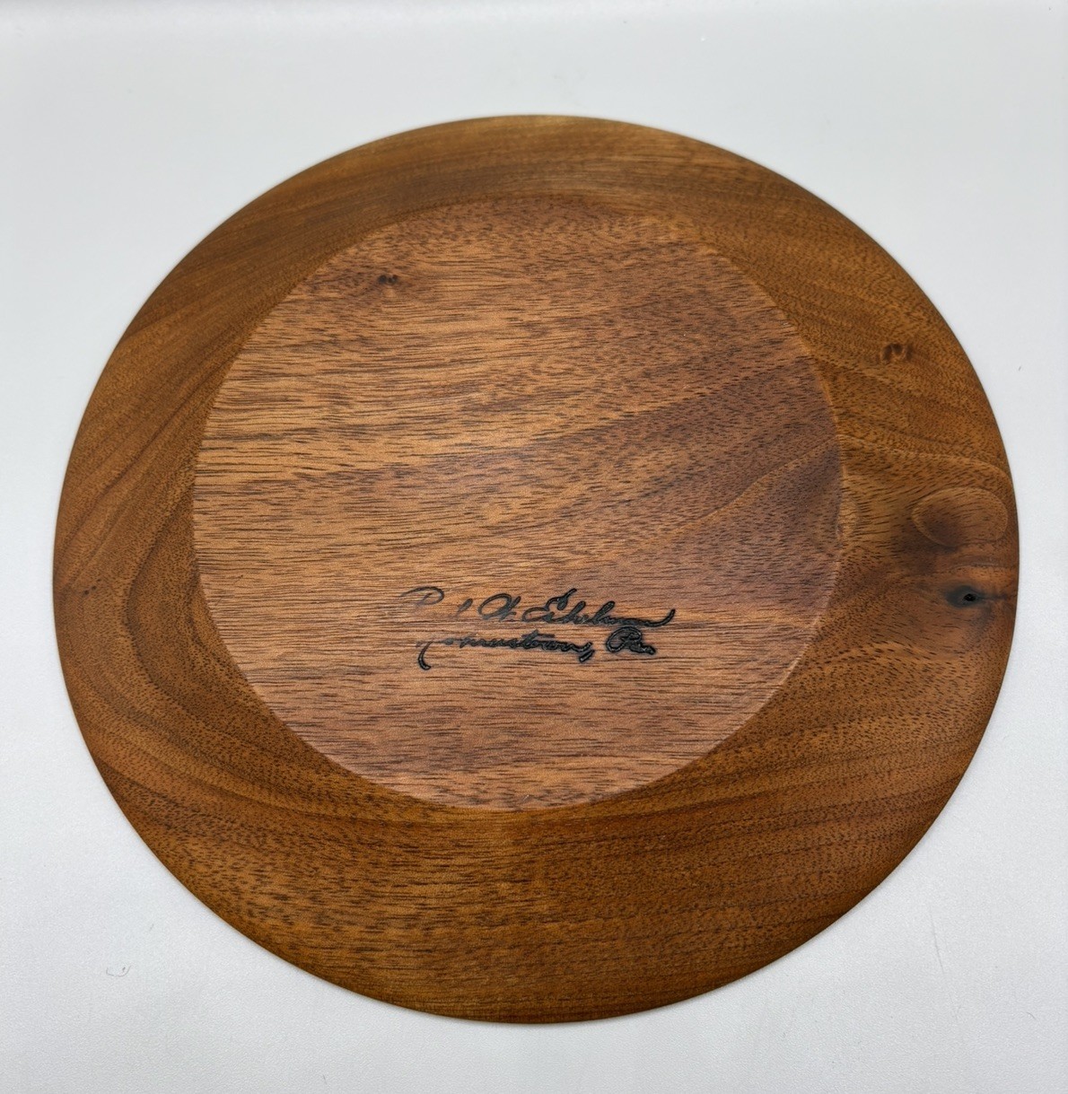Vintage Signed Paul Eshelman Turned Walnut Studio Wood Plate Stocksdale Espenet