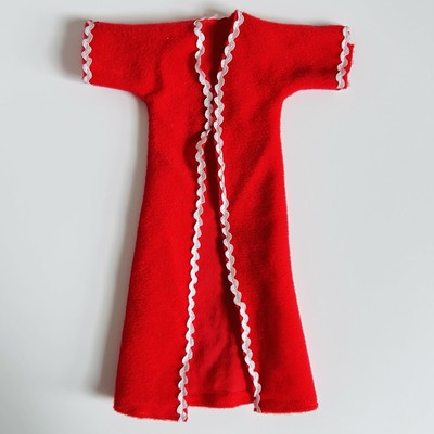Vintage Pedigree Sindy Puppenkleidung Sommernächte rot weiß Morgenmantel 80er Jahre