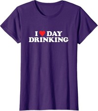 Funny I Love Day Drinking Heart St Patricks Day Ladies' Crewneck T-Shirt