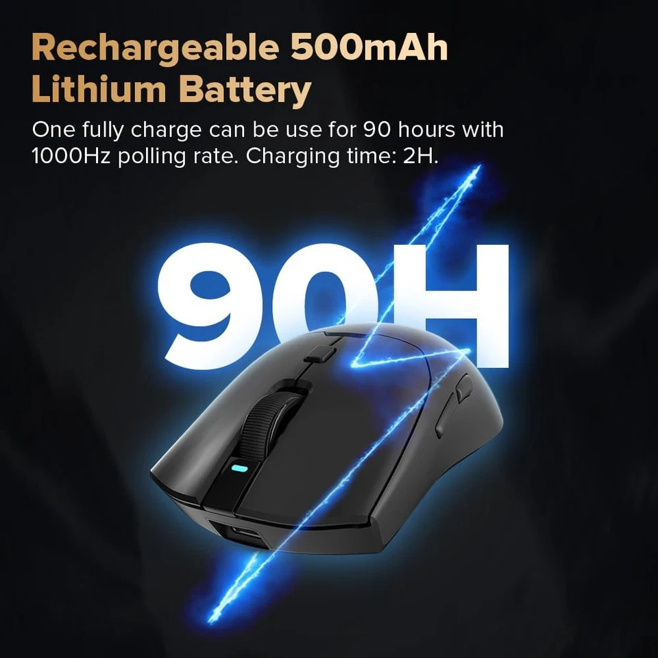 Mouse Inalámbrico para Juegos M700PRO, 59g, PAW 3395, 26K DPI, Batería 90H, 6 Btns Foto 4 de 4