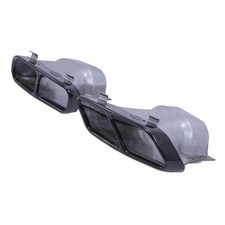BLACK  GLOSS AMG LOOK EXHAUST TIPS FOR MERCEDES CLA45 X177 SHOOTING BRAKE 15-19