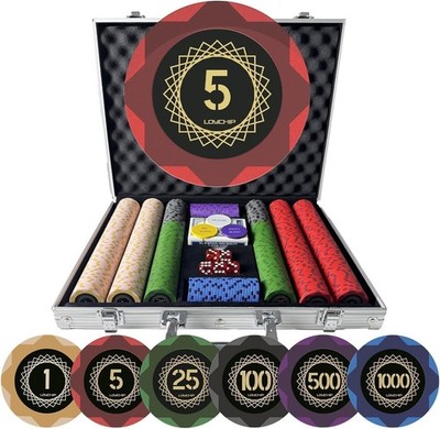 500 Piece Poker Chip Set Texas Holdem Blackjack 14g Heavy Clay Composite Numbere