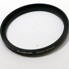 58mm to 62mm Camera Lens adapter Step up Ring metal threaded