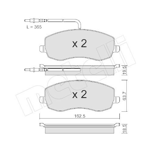 Metelli 22-0847-0 plaquettes de frein à disque haut de gamme pour Citroën Berlingo