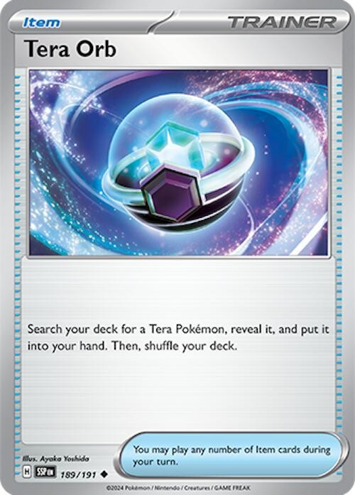 Tera Orb SSP 189/191 Pokémon SV08: Surging Sparks Uncommon Normal EN NM