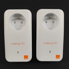 Lot 2 Prises Adaptateurs CPL Orange Extender Ethernet Liveplug HD 500 Mbits/s mb