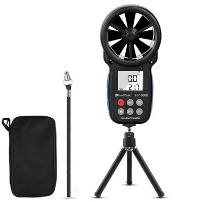 Digital Anemometer Handheld Wind Speed Meter with Tripod Temperature Backlight