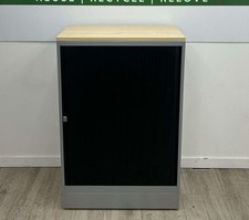 (SPECIAL OFFER) Bisley Office Tambour Cupboard, 2 Adjustable Shelves, Grey Me...