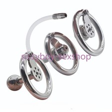 New Male Mini Stainless Steel Chastity Device Men Metal Chastity Cage Lock Belt
