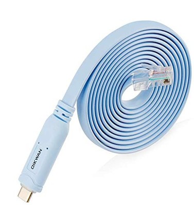 OIKWAN 10ft USB-C to RJ45 Serial Adapter, USB C Console Cable 3.0 m, Blau