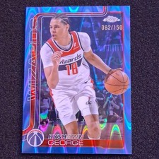 2025-26 Topps Chrome Blue RayWave Refractor Kyshawn George #237 Wizards /150