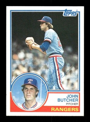 1983 Topps #534 John Butcher  signed autograph  EXMT, centered, ballpoint EAA1 B