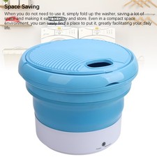 Blue Foldable Washing Machine Multifunctional Space Saving Portable Small L FIG