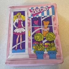 Vintage Mattel Barbie Pink Carrying Case Vinyl 1988 Doll Fashion Wardrobe Trunk