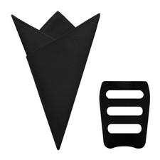 Mens Handkerchiefs Solid Colors Hankies with Pocket Squares Holder for Suit D...