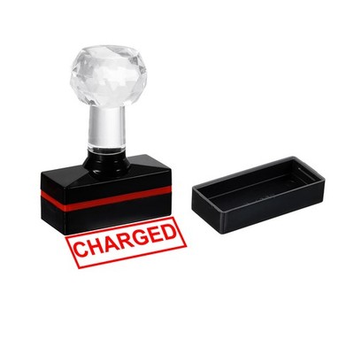 Charged Stamp Selbstfärbender Bürostempel mit roter Tinte,vorgefärbt,Schwarz