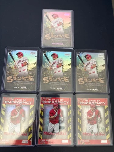 2025 Topps Stadium Club Mike Trout 7 card lot (7) including 1 pink parallel SP