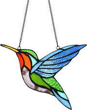 Handcrafted Stained Glass Hummingbird Tiffany Style Stained Glass Window Panels