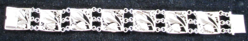 Bracciale donna argento sterling 925 motivi floreali regalo gioielli elegante vintage - Foto 7 di 9