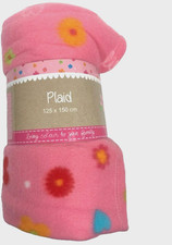 Babydecke rosa mit Blumen 125x150cm NEU