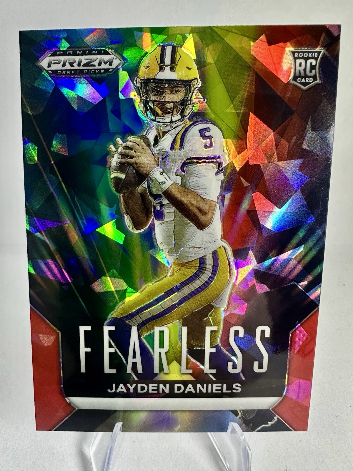 2024 Panini Prizm Draft Picks - Fearless Jayden Daniels #F-JD Red Ice Prizm (RC)