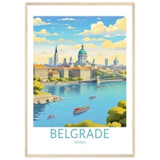 Belgrade Travel Print Belgrade Serbia Travel Art Poster Home Decor Wall Art