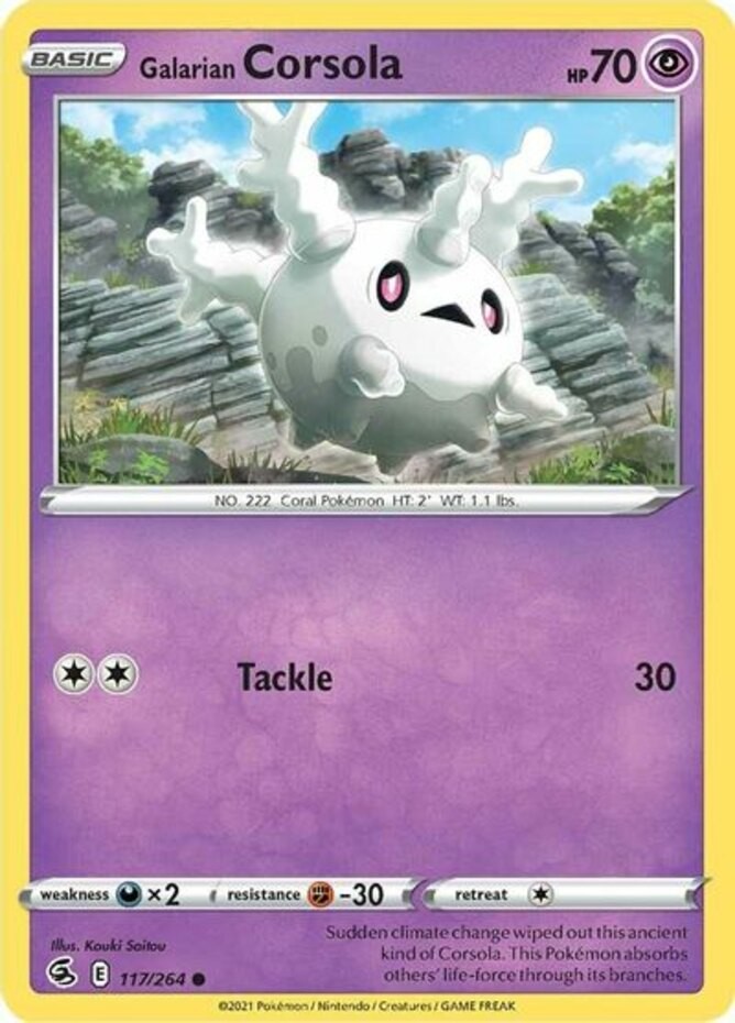Galarian Corsola - 117/264 - Common (Near Mint) Fusion Strike - Psychic Pokémon
