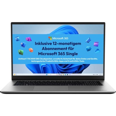 MEDION Avantum 17 E1e Notebook 17,3 Zoll 4 GB RAM Intel N-Series 3,4 GHz Silber