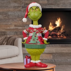 Jim Shore 2026 ~ Grinch In Brzydki sweter Statue ~ Wysokość 20,2 cala ~ Nowy w pudełku