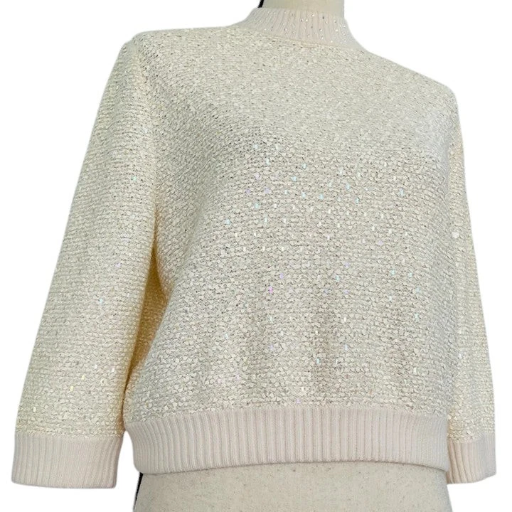 St John Evening Sequin Knit Pullover Sweater Size 10 - Image 3 of 4