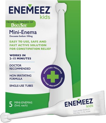 DocuSol Enemeez Kids Enema, Mini-Enemas for Ages 2-12, Docusate Sodium Stool... 