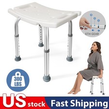 Shower Chair Bath Stool Seat Padded Height Adjustable Bathtub Shower Seat 350lb