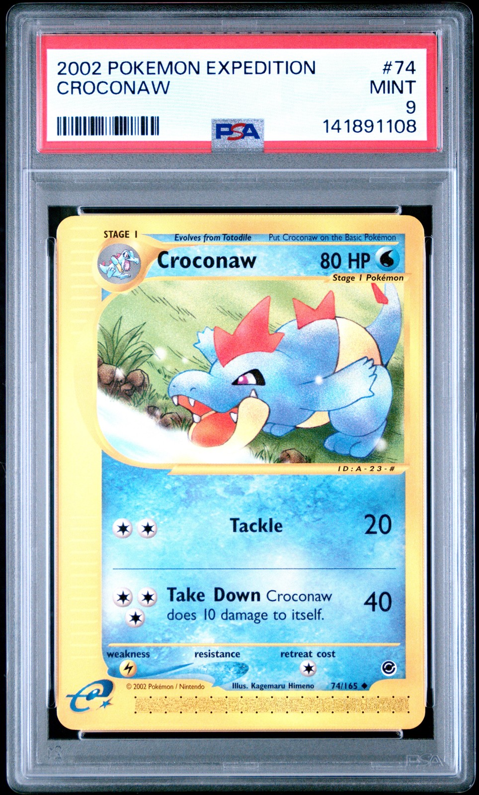 2002 POKEMON EXPEDITION #74 CROCONAW PSA 9