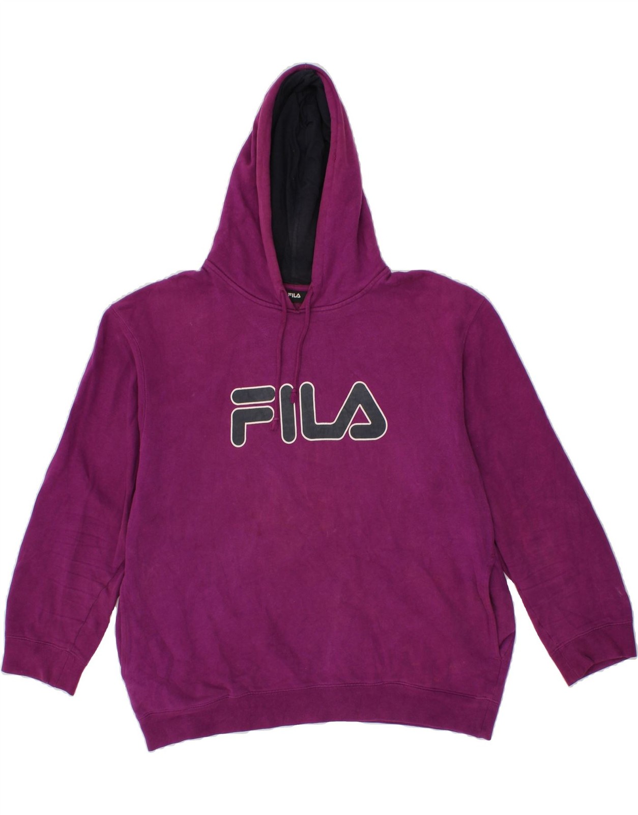 FILA maglione donna oversize grafica con cappuccio UK 18 XL viola cotone CG84