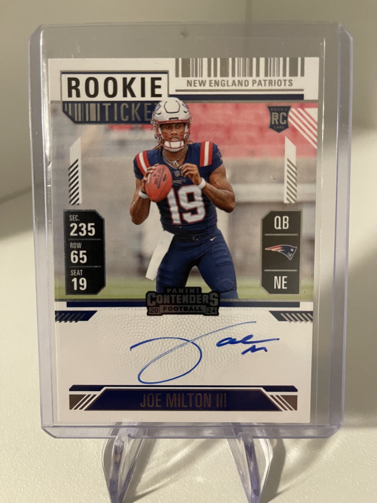 2024 Panini Contenders Joe Milton III RC Rookie Ticket Auto New England Patriots