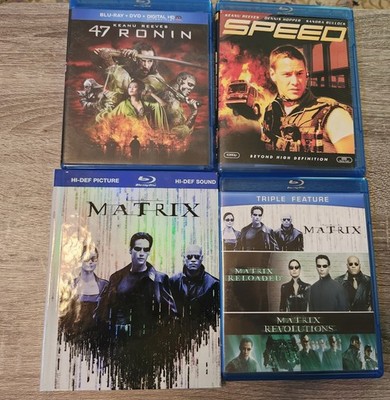 Keanu Reeves Blu-Ray 6 Disc Collection The Matrix 47 Ronin Speed The Matrix Set