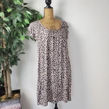 Alfani Intimates Leopard Print Women's Sleepwear Dress Satin Size XL