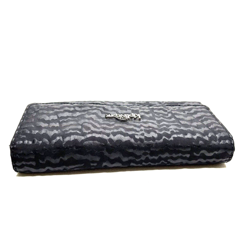 *KIPLING Pratico Portafoglio Pieghevole Spigolo Nylon Stampa Animalier Nuovo - Foto 7 di 11