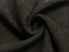 Faux SHERPA FLEECE Sheepskin Fabric Material BLACK