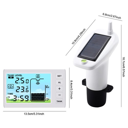 Water Level Gauge Temperature Clock Gauge W/ Alarm for Liquid Depth Measuring - Picture 2 of 11