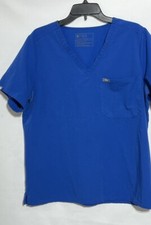 FIGS Women XL Technical Co One Pocket Catarina Scrub Top Blue