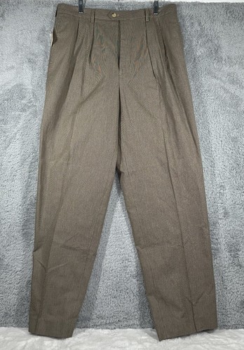 Tommy Hilfiger, New Vintage Tommy Hilfiger Dalton Pants Mens 36x34 Brown Pleated Khakis Casual