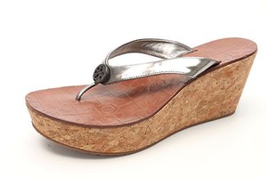 tory burch silver wedge