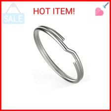 Key Ring/Key Chain, 50 Pack 1.25 inches 32mm Split Round Metal Silver Keyring