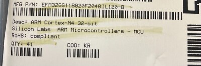 Silicon Labs EFM32GG11B820F2048IL120B  - ARM Microcontrollers.  305 total pieces