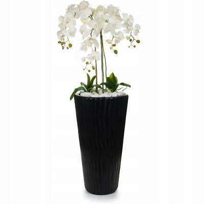 Künstliche Orchideen im schwarzen Hochtopf weiß Gesteck Kunstpflanze H 140cm Künstliche Orchideen im schwarzen Hochtopf weiß Gesteck Kunstpflanze H 140cm