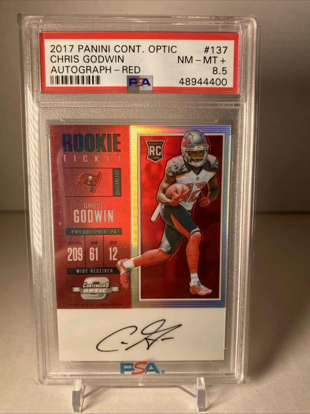 Chris Godwin Panini Contenders Optic #137 Autograph-Red